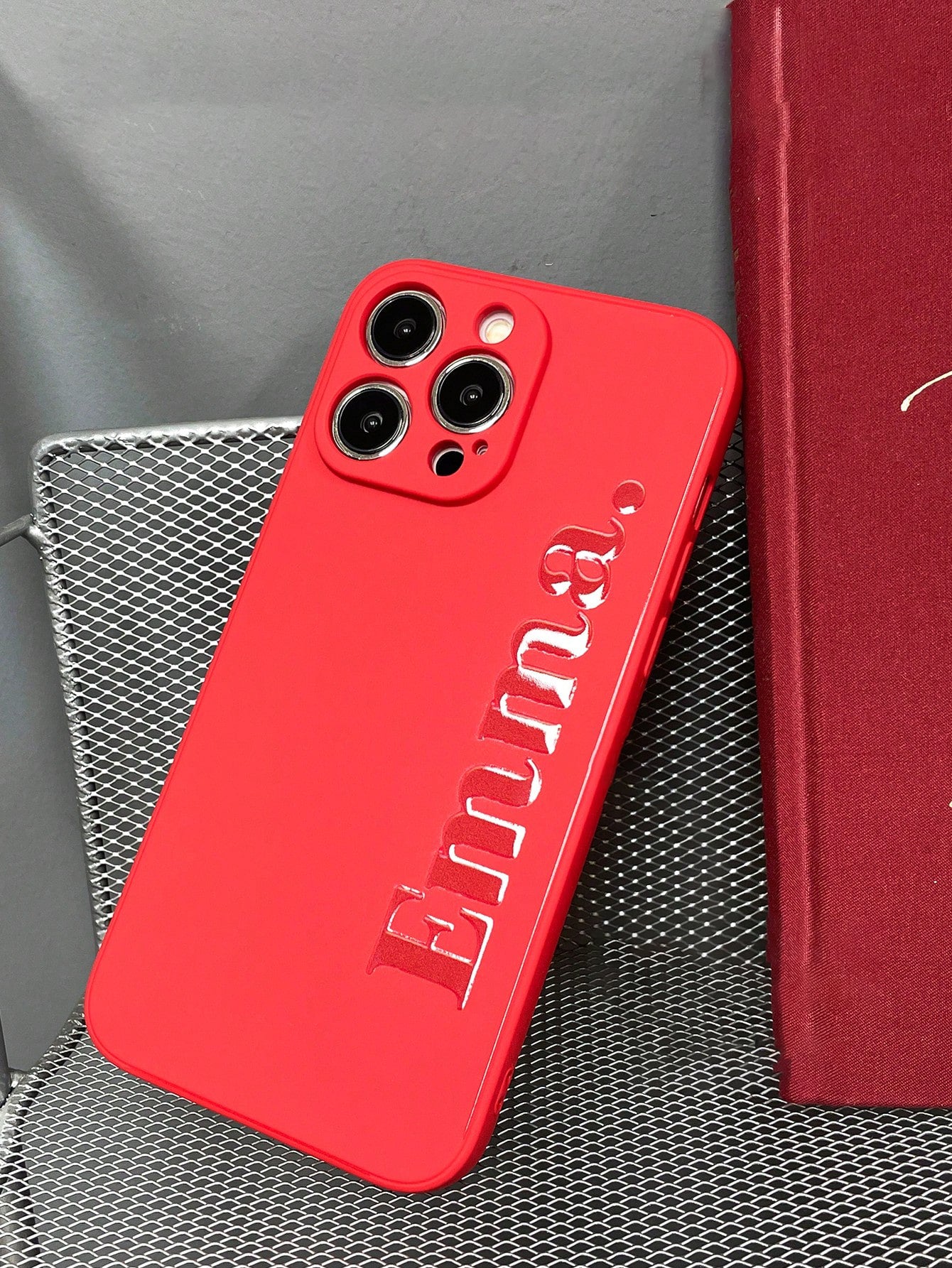 Glossy Name Phone Case Red